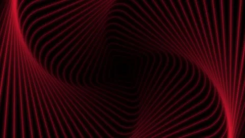 Abstract red light lines forming a glowing geometric vortex on black backgrou Video stock 336263614