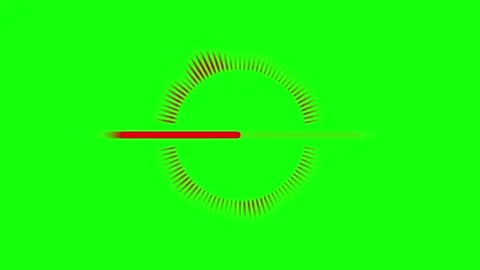 Abstract red light moving horizontal and pulsing around ring on green scree.. Stock Footage 334829816