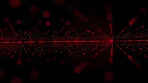 Abstract Red Light Rays with Particle Explosion Effect stunning display of red Vídeo Stock 296797265