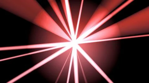 Abstract Red Light Rays Radiating from a Central Point 库存插图