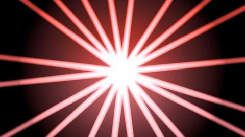 Abstract Red Light Rays Radiating from a Central Point Stock Illustration
