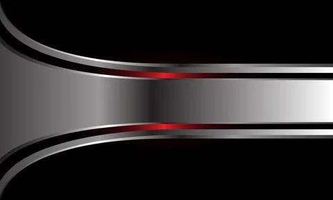 Abstract red light silver banner on black background Stock Illustration