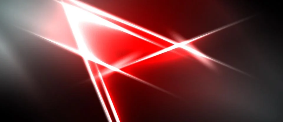 Abstract red light streaks intersect dark background. Brightness creates dy.. Stock Illustration