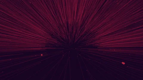 Abstract red light streaks rushing forward, futuristic warp speed background Stock Footage 332108278