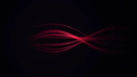 Abstract red light waves flowing on black background motion Video stock 345181389
