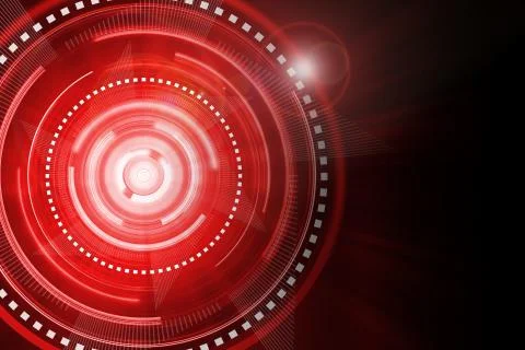 Abstract red lighting cog time-machine flare background. Stock Illustration