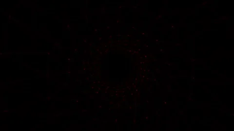 Abstract red lights space tunnel black screen animation dots with lines overlay Stock Footage 272272174