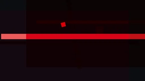 Abstract red line with a small square on a dark background, minimalist digi.. Stock Footage 335440713