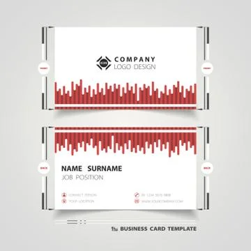 Abstract red line tech decoration business name card. illustration vector Stock Illustration