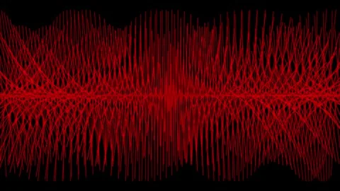 Abstract Red Line Wave Animation on Black Background Digital Motion Graphics Stock Footage 328873779