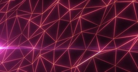 Abstract red lines and triangles glowing high tech digital energy abstract .. Illustrazione stock