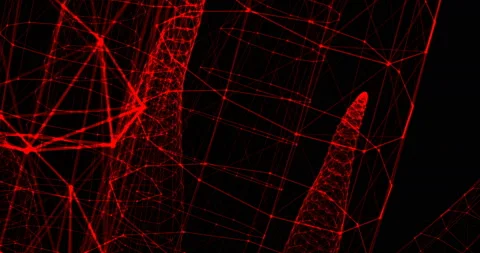 Abstract red lines on black background Stock Footage 128227575
