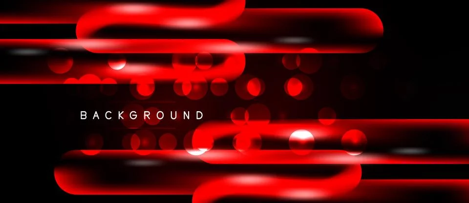 Abstract red lines, circles over black background. Modern design, vibrant e.. Stock Illustration