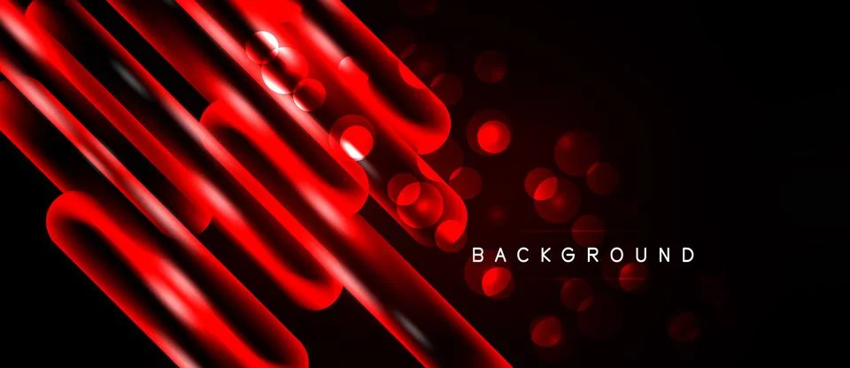 Abstract red lines, circles over black background. Modern design, dynamic s.. Stock Illustration