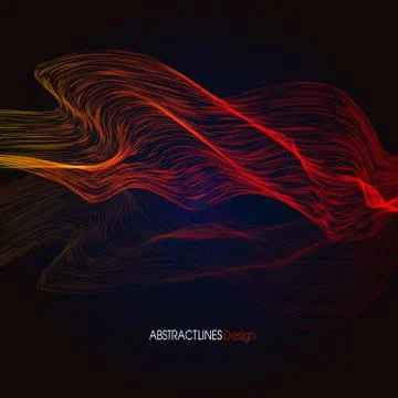 Abstract red Lines Design. Black background Stock Illustration