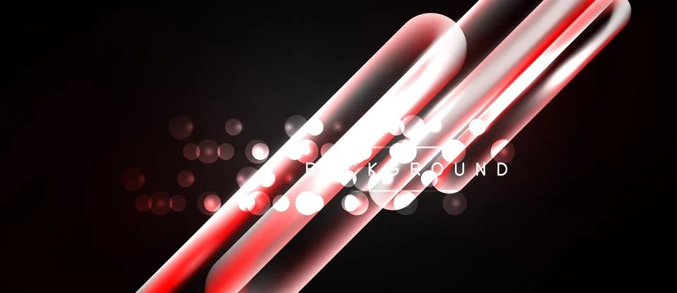Abstract red lines, glowing particles, dark background. Modern design element Stock Illustration