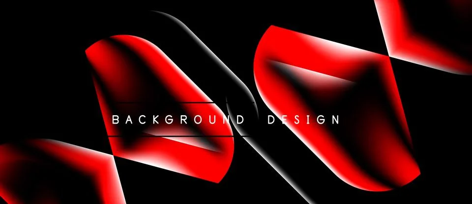Abstract red lines over black background. Modern design with glossy effect, Stock Illustration