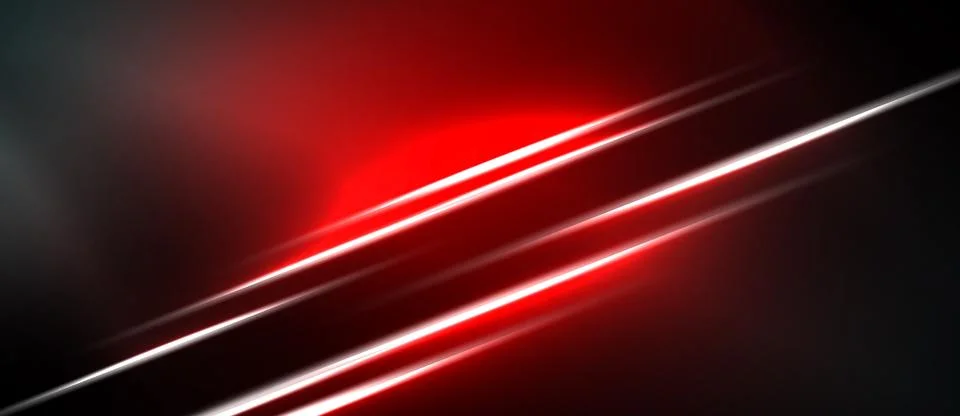 Abstract red lines over dark background. Bright glow emanates from center, Stock Illustration