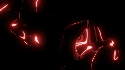 Abstract Red Liquid Fluid, 4K 60FPS Motion Background Video, Neon Glowing Stock Footage 232387928