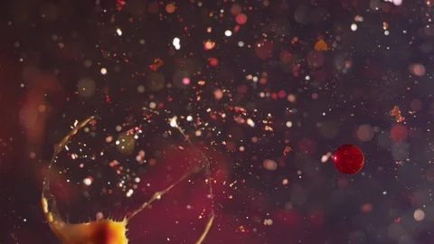 Abstract red liquid galaxy explosion texture background Stock Footage 118297984