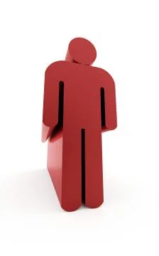 Abstract red man rendered isolated on white background Stock Illustration