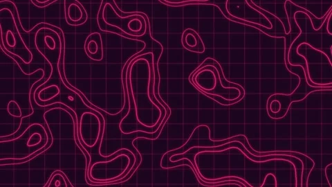 Abstract red map topographic background, loop seamless pattern for geography Stock Footage 300465366