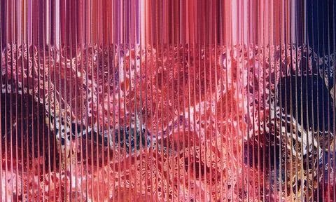 Abstract Red Marble Texture with Vertical Slatted Overlay and Glossy Metall.. Stock Photos