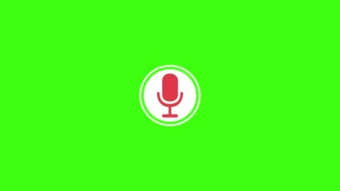Abstract red microphone and sound wave on green background. Radio wave and .. 動画素材 290015014