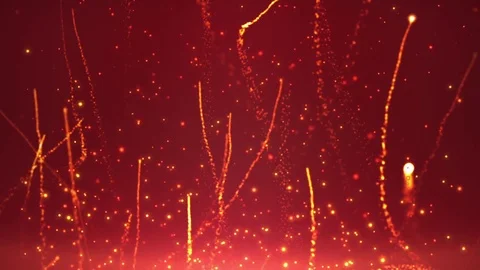 Abstract red motion background. Golden glitter bokeh particles Stock Footage 83724235