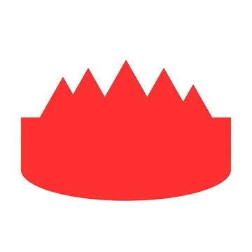 Abstract red mountain range silhouette with jagged peaks on a white backgroun Illustrazione stock