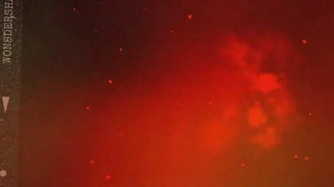 Abstract red nebula smoke particles floating against dark background cinematic Stock Footage 346129641