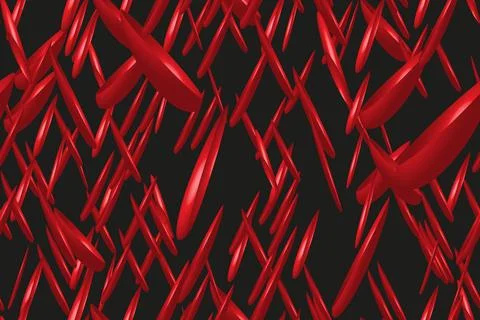 Abstract Red Needles Seamless Pattern 3D Background Illustrazione stock