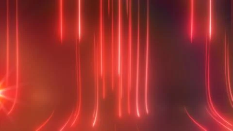 Abstract red neon background with bright vertical light streaks, warm glow,.. Stock Illustration