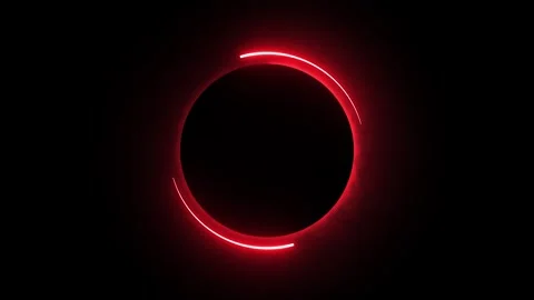 Abstract red neon circle frame animation loop for gaming, streaming event Stock Footage 336463298