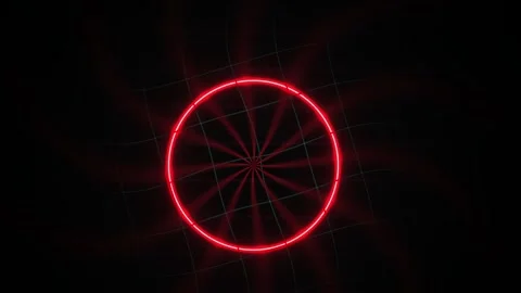 Abstract Red Neon Circular Geometric Pattern Animation. Stock Footage 340525090