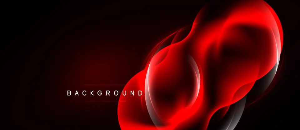 Abstract red neon flow. Dynamic shapes create modern background. Minimalist Illustrazione stock