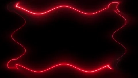 Abstract Red Neon Frame on Black Background Video stock 284400830