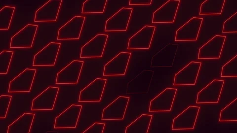 Abstract red neon geometric pattern background with glowing polygon outlines Stock Footage 330086038