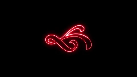Abstract red neon glow animation on black background with flowing lines. Stock-Footage 337330372