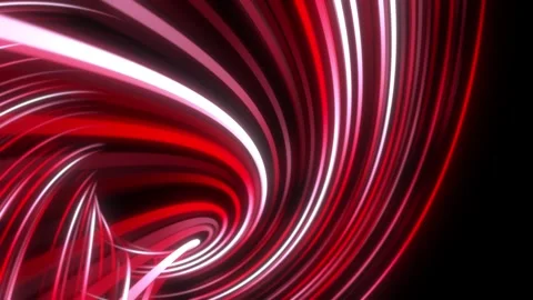 Abstract red neon light tunnel with glowing curved stripes and high speed v.. Vídeos de archivo 334818216