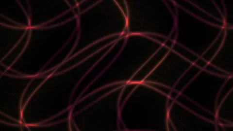 Abstract Red Neon Light Waves Moving in Dark Background. Stock Footage 340525131