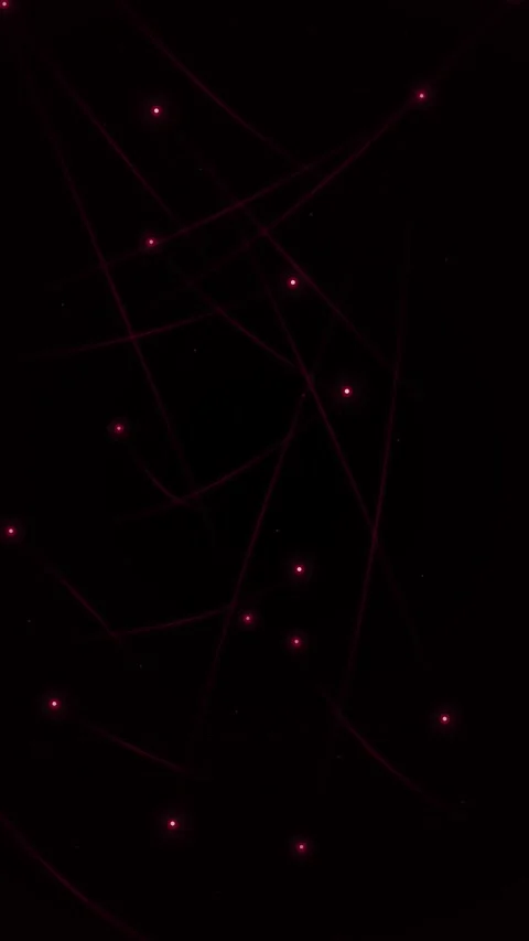 Abstract red neon lines flowing across dark background for digital design Stock Footage 345487880
