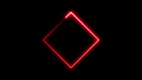 Abstract red neon rhombus shape animation. Vidéo 332089956