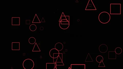 Abstract red neon shapes background Stock Footage 163335529