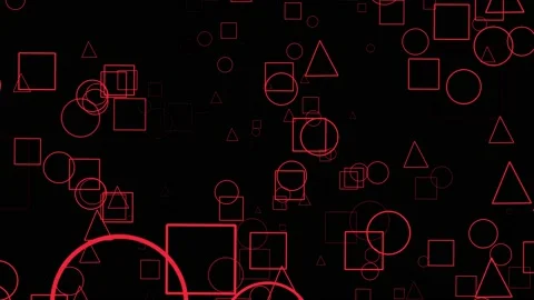 Abstract red neon shapes background 動画素材 163335673