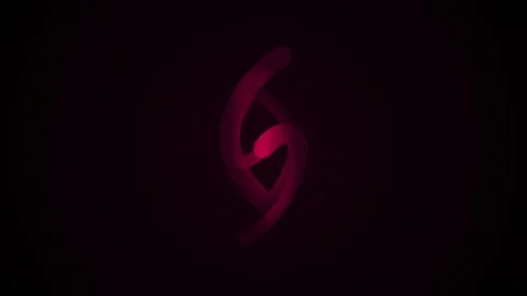 Abstract red neon shapes rotate and morph smoothly against Video stock 345860285