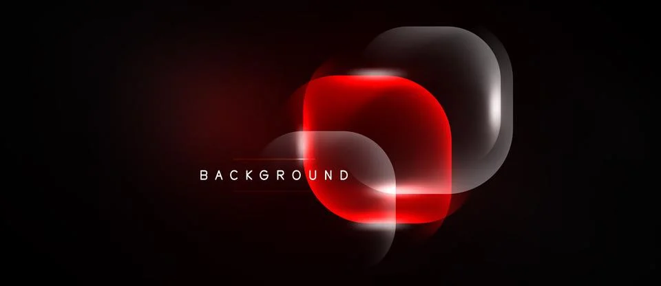 Abstract red neon square design over black background. Modern, dynamic shapes Stock Illustration