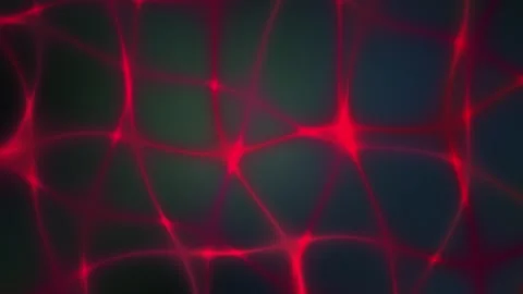 Abstract Red Network Grid Pattern Glowing on Dark Background. Stock Footage 333919773