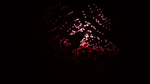 Abstract Red Network Sphere Data Flow on Black Background - Futuristic Tech.. 스톡 동영상 347562500