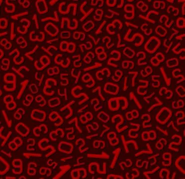 Abstract Red Number Seamless Background. Vector 库存插图